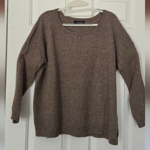 Interdee Women's Taupe Crewneck Sweater - Wool / Cashmere Blend Women's M